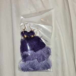 Purple and Lavender Tassel Earrings